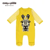 【COQENPATE】法國有機棉乖乖睡套裝組(附帽) - 斑馬6M