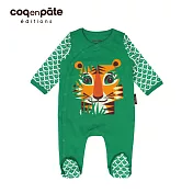 【COQENPATE】法國有機棉乖乖睡套裝組(附帽) - 老虎6M