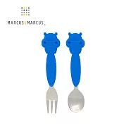 【MARCUS＆MARCUS】動物樂園不鏽鋼叉匙餐具組- 河馬