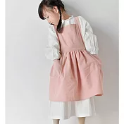 【巴芙洛】小孩款棉麻圍裙(2色可選)-粉色