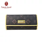 義大利《Roberto Mocali》黑金20卡三折拉鍊長夾(RM-63203)