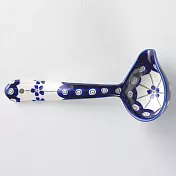 波蘭陶 藏青小卉系列 尖嘴醬汁湯勺 17cm 波蘭手工製