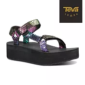 TEVA 美國 女 Flatform Universal 真皮織帶厚底涼鞋-US5彩色蛇紋