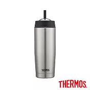 【THERMOS 膳魔師】不鏽鋼真空吸管隨行瓶0.47L(TS403SS)不銹鋼色