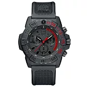 LUMINOX 雷明時NAVY SEAL CHRONO 3580海豹三眼計時腕錶 – 消光黑x紅時標/45mm
