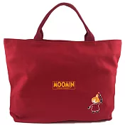 【Moomin】03拉鍊帆布包(紅-小)