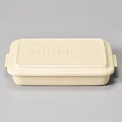 Meister Hand TOOLS 方形烤盤 (附蓋) 25.5x16.5cm 米白 日本製