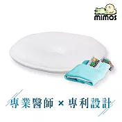 MIMOS 3D自然頭型嬰兒枕 M 【枕頭+湖綠色枕套】( 5-18個月適用 )