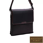 Roberta Colum - 現代雅痞休閒配真皮掀蓋雙袋側背包-共2色咖