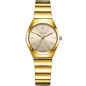 JULIUS聚利時 紐約之夜簡約不鏽鋼錶帶腕錶-四色/30mm金色