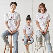 啾咪親親短袖上衣親子裝情侶裝(男大人)M紅色