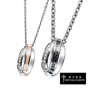 Royal Damon羅亞戴蒙 相戀相依 情人對鍊(黑+玫瑰金)