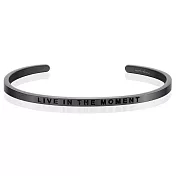 MANTRABAND 悄悄話手環 Live in the Moment 新款灰銀 活在當下