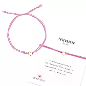 Dogeared Friendship 金色愛心手鍊 迷你墜 藕粉色 防水繩衝浪手鍊金色