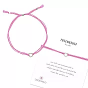 Dogeared Friendship 銀色愛心手鍊 迷你墜 藕粉色 防水繩衝浪手鍊銀色