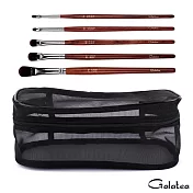 【Galatea葛拉蒂】紅木系列 魅影眼唇5支裝刷具組(彩妝刷具/刷具/化妝刷/眼線刷/唇刷/眼影刷/遮瑕刷)