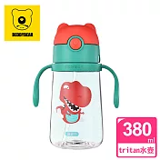 【韓國 BEDDY BEAR】學飲系列可背式tritan兒童水壺380ML(恐龍)