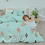 《BUHO》乾爽專利機能單人床包+雙人薄被套三件組 《多肉寓所》