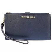 MICHAEL KORS 荔枝真皮雙折手拿包-深藍（現貨+預購）深藍