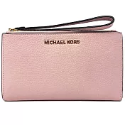 MICHAEL KORS  荔枝真皮雙折手拿包-櫻花粉（現貨+預購）櫻花粉