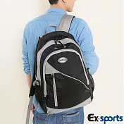 Ex-Sports亞克仕 後背包多功能-玩色灰黑色