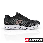 LOTTO 義大利 女 銀河編織風動跑鞋-US6黑/玫瑰金