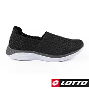 LOTTO 義大利 女 WOVEN 編織健步鞋-US6黑色