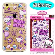 【Hello Kitty】iPhone 6 /6s 彩繪透明保護軟套繽紛kitty