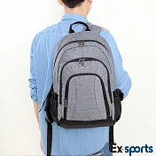 Ex-Sports亞克仕 後背包 休閒多功能-背包客灰色