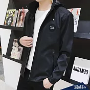 <現貨+預購>連帽立領薄款風衣外套 三色-HeHa-3XL（黑色）