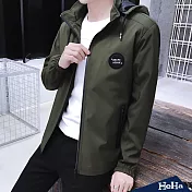 <現貨+預購>連帽立領薄款風衣外套 三色-HeHa-2XL（軍綠色）