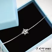 【Sayaka紗彌佳】純銀甜美風格雪花鑲鑽手鍊