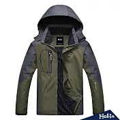<現貨+預購>男款薄款防風連帽機能外套 五色-HeHa-2XL（軍綠色）