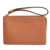 COACH 防刮皮革L型拉鍊手拿包-粉桔（現貨＋預購）粉桔