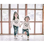 立耳潮圖三色長袖棉上衣親子裝情侶裝(小孩)90白色