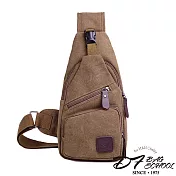 DF BAGSCHOOL - 日系經典帆布款休閒單肩斜背包-共3色咖啡