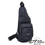 DF BAGSCHOOL - 單寧日系潮流百搭款斜肩式單肩包-共2色潮流黑
