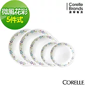【美國康寧 CORELLE】微風花彩5件式餐盤組(E04)