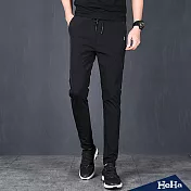 <現貨+預購>休閒運動腰圍抽繩彈性長褲 三色-HeHa-29（黑色）