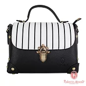 Roberto Mocali - 義大利諾貝兔黑白條紋個性釘扣包黑白條紋