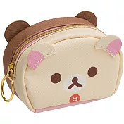 San-X 拉拉熊可愛生活系列迷你皮革收納包。懶妹+蜂蜜小熊