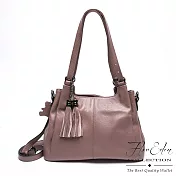 DF Flor Eden - 倫敦漫步雅緻牛皮手提側背斜背包-共2色紫