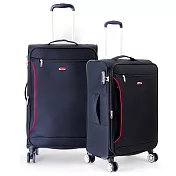 DF travel - 說走就走！休閒輕旅布面24+28吋2件組行李箱-共2色黑