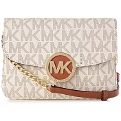 MICHAEL KORS 圓牌大LOGO防刮斜背包-香草駝（現貨+預購）香草駝