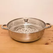 《將將好》妙廚師不銹鋼蒸火鍋(附蒸片)-34cm
