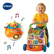 【Vtech】寶寶安全快樂學走路組(橘綠色學步車+橘色滾滾球)