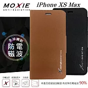 Moxie X-SHELL iPhone XS Max (6.5吋) 十字紋 360度旋轉防電磁波手機皮套 手機套黑色