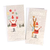 聖誕老人與夥伴 耶誕盒卡2款共12入【Hallmark-卡片 聖誕節系列】
