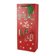 字母紅底 耶誕禮物袋【Hallmark-禮物袋/紙袋 聖誕節系列】