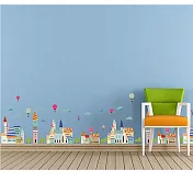 時尚壁貼-卡通彩色小屋